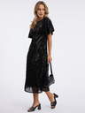 Orsay Črna ženska midi obleka z bleščicami ORSAY