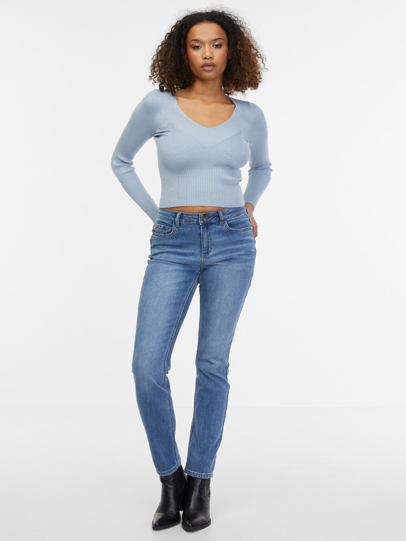 Orsay ORSAY svetlo modra ženska rebrasta jopa