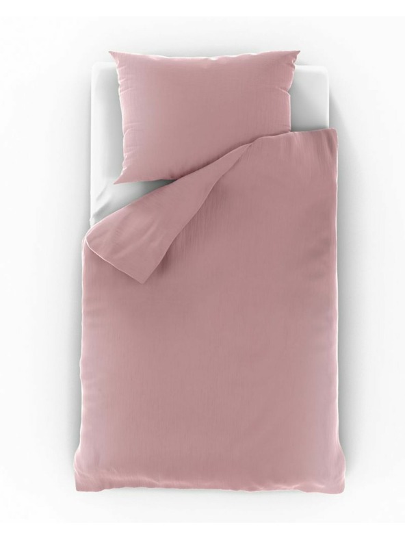 Kvalitex Podaljšano muslinasto posteljno perilo 140x220, 70x90cm rožnato