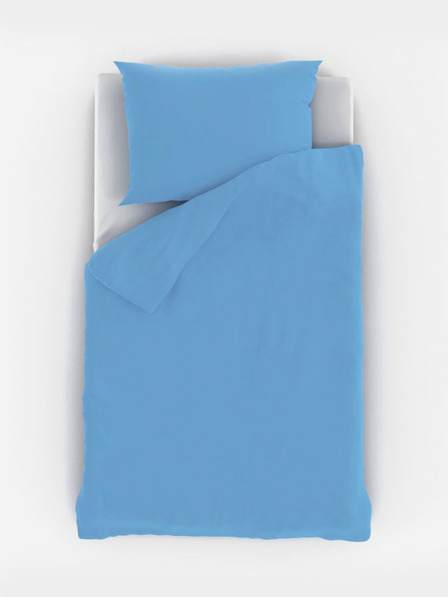 Kvalitex Enobarvna bombažna posteljnina za otroško posteljico 140x200, 70x90cm modra