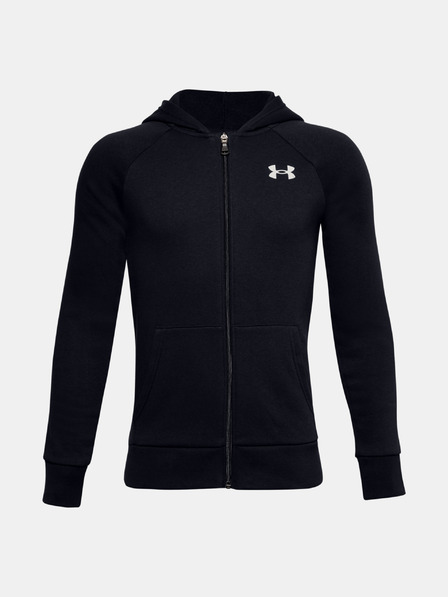 Under Armour Deški pulover Under Armour UA RIVAL COTTON FZ HOODIE-BLK