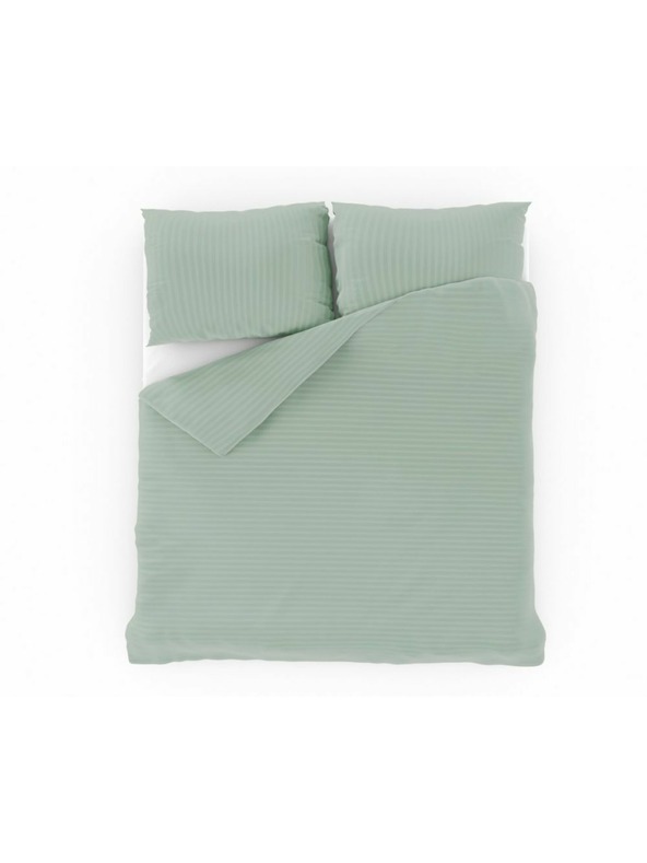 Kvalitex Francoska satenasta posteljnina s črtami 1+2, 240x200, 70x90cm OLIVNO