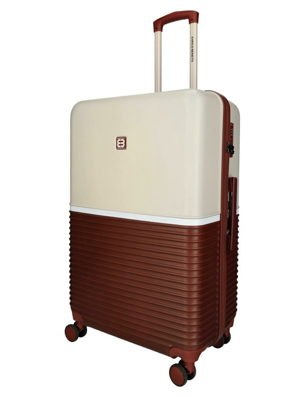Enrico Benetti Potovalni kovček Enrico Benetti Princetown L Bordeaux/Pink