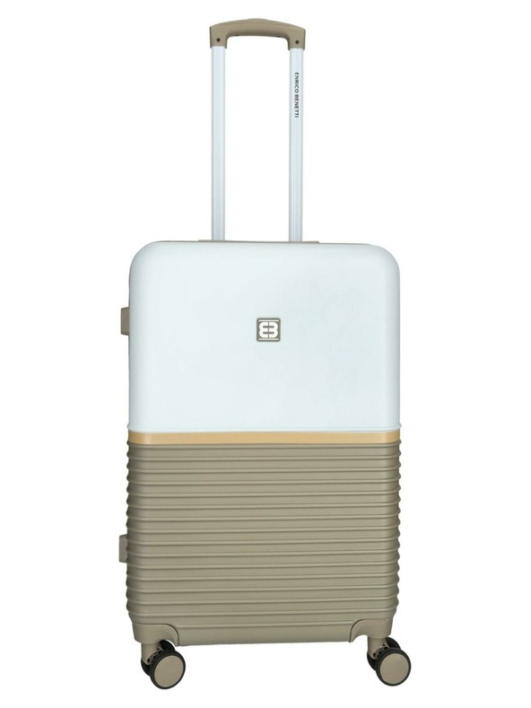 Enrico Benetti Potovalni kovček Enrico Benetti Princetown M Taupe/Ivory