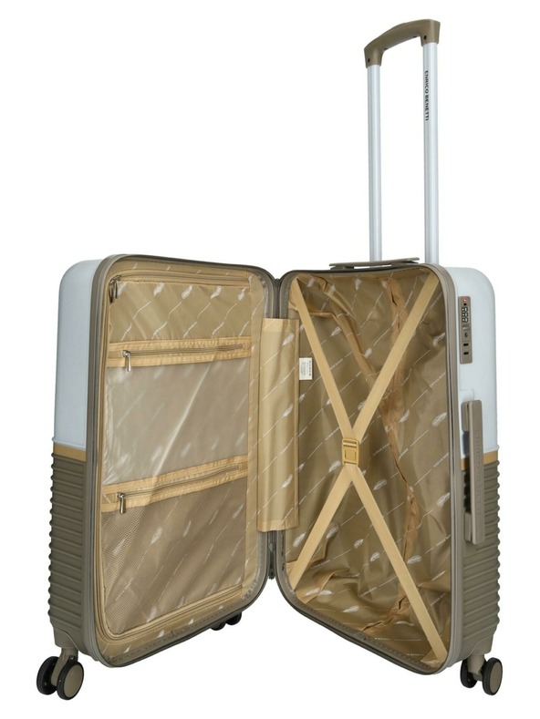 Enrico Benetti Potovalni kovček Enrico Benetti Princetown M Taupe/Ivory