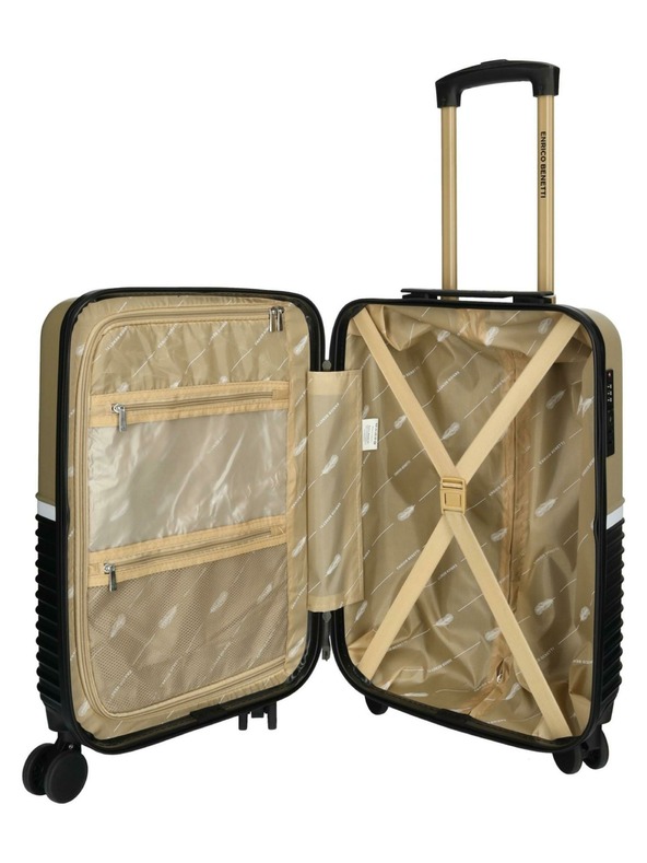 Enrico Benetti Potovalni kovček Enrico Benetti Princetown S Black/Camel