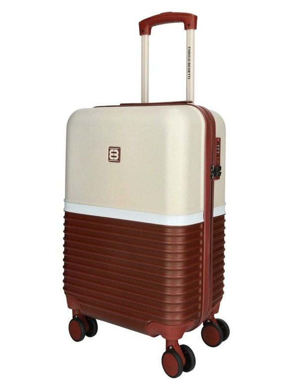 Enrico Benetti Potovalni kovček Enrico Benetti Princetown S Bordeaux/Pink