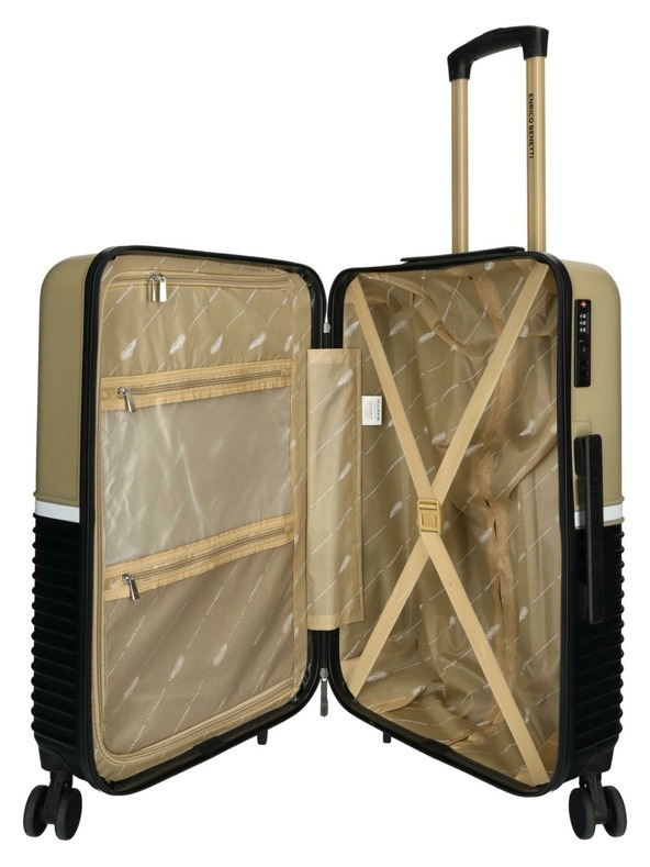 Enrico Benetti Potovalni kovček Enrico Benetti Princetown M Black/Camel