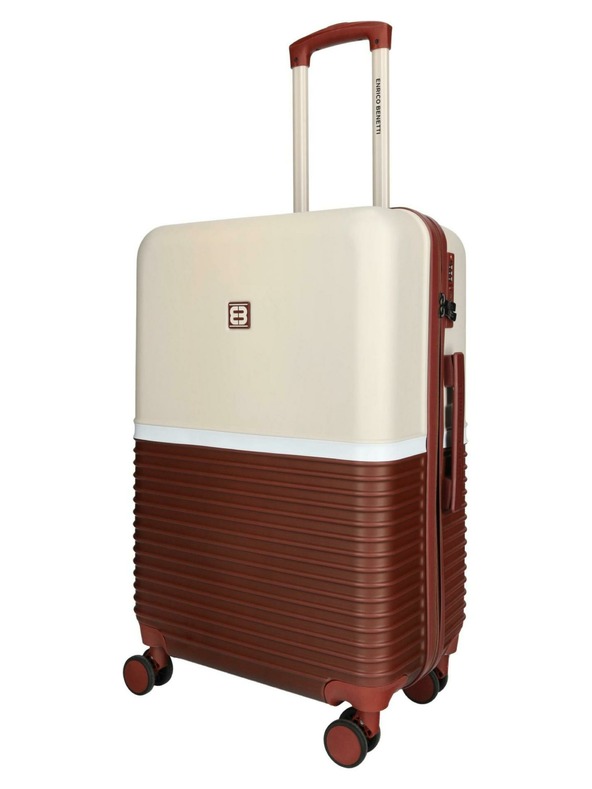 Enrico Benetti Potovalni kovček Enrico Benetti Princetown M Bordeaux/Pink