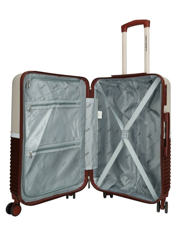 Enrico Benetti Potovalni kovček Enrico Benetti Princetown M Bordeaux/Pink