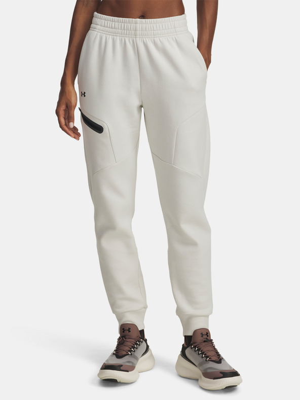 Under Armour Ženske spodnji del trenirke Under Armour Unstoppable Flc Jogger-WHT