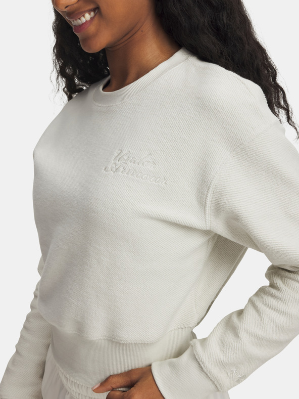 Under Armour Ženski pulover  Under Armour Icon Terry Varsity Crew-WHT