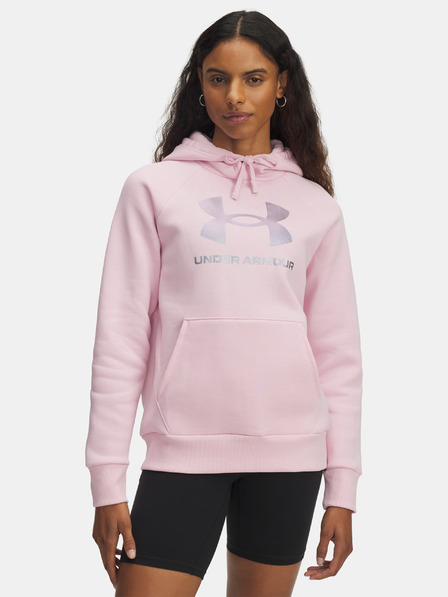 Under Armour Ženski pulover Under Armour UA Rival Flc Shimmer Hdy-PNK