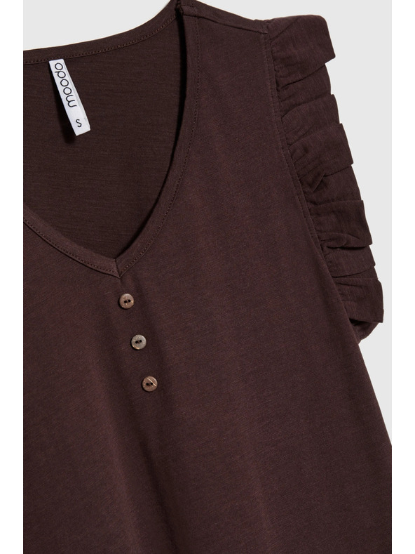 Moodo Ženska majica Moodo – rjava