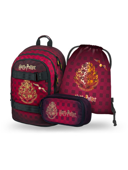 BAAGL  BAAGL SET 3 Skate Harry Potter Bradavice vinsko rdeč: nahrbtnik, peresnica, vrečka