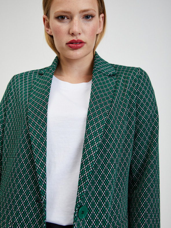 Orsay Temno zelen ženski vzorčast suknjič ORSAY