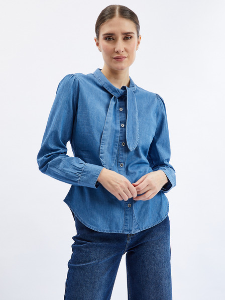 Orsay Modra ženska denim srajca z okrasnim detajlom ORSAY