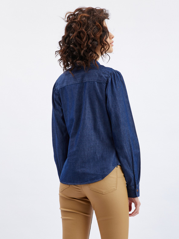 Orsay Temno modra ženska denim srajca z okrasnim detajlom ORSAY