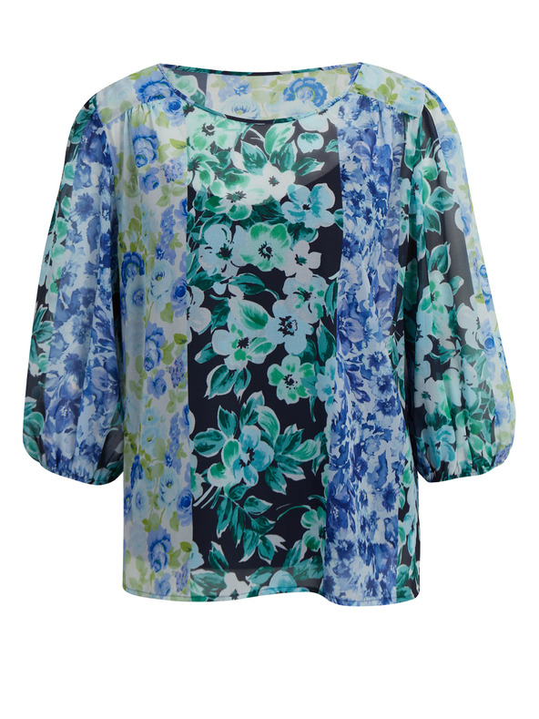 Orsay Modra ženska cvetlična bluza ORSAY