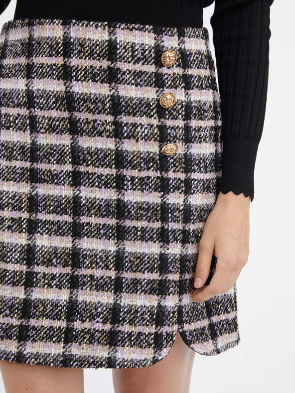 Orsay Črno žensko karirasto krilo ORSAY