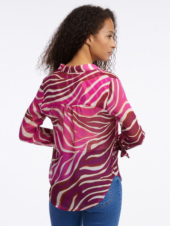 Orsay Roza in bordo ženska vzorčasta bluza ORSAY