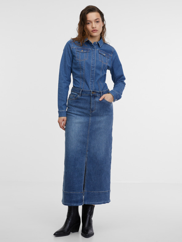 Orsay Modra ženska denim srajca ORSAY