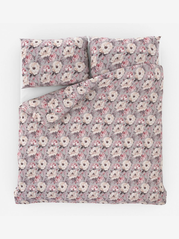 Kvalitex Francoska krepa posteljnina 200x200, 70x90cm Ester siva Kvalitex