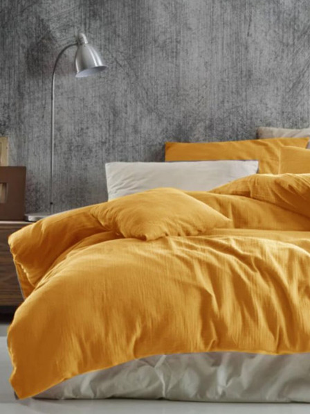 Kvalitex Francosko muslinsko posteljno perilo 240x220, 70x90 cm rumeno Kvalitex