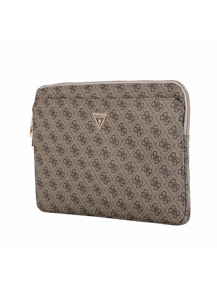Guess Guess PU 4G Triangle Logo Ovitek za prenosnik 14" Rjav