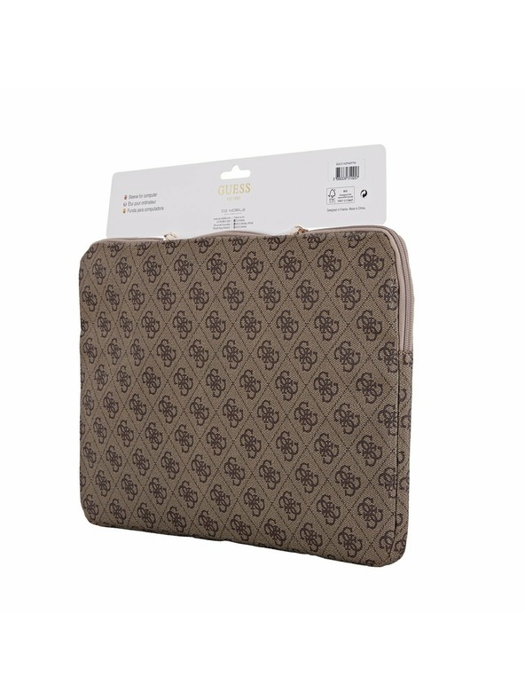 Guess Guess PU 4G Triangle Logo Ovitek za prenosnik 14" Rjav