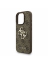 Guess Guess PU 4G Metal Logo Trak Zadnji ovitek za iPhone 16 Pro Max Rjav