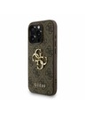 Guess Guess PU 4G Metal Logo Trak Zadnji ovitek za iPhone 15 Pro Max Rjav