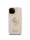 Guess Guess PU Grained 4G Logo Stand Ovitek kamere Zadnji ovitek za iPhone 13 Roza
