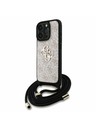 Guess Guess PU 4G Metal Logo Crossbody Trak Zadnji ovitek za iPhone 15 Pro Roza