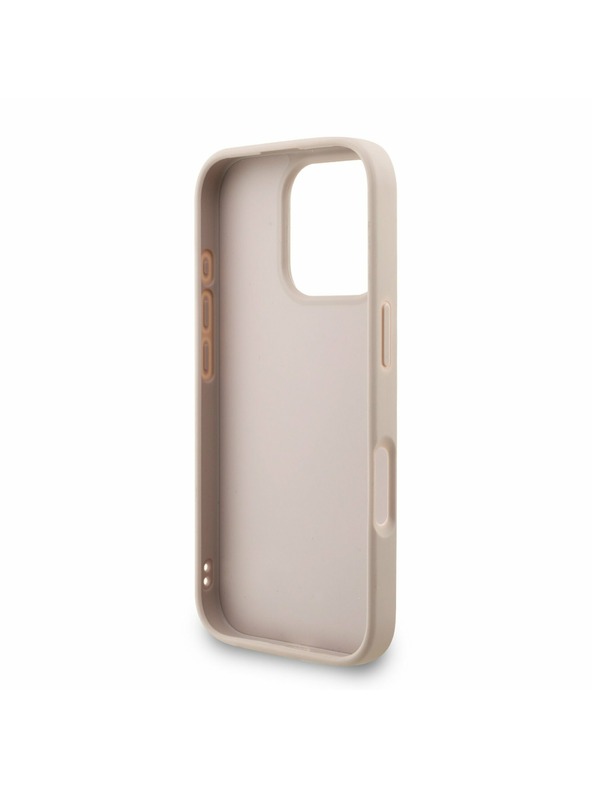 Guess Guess PU 4G Metal Logo Trak Zadnji ovitek za iPhone 16 Pro Max Roza