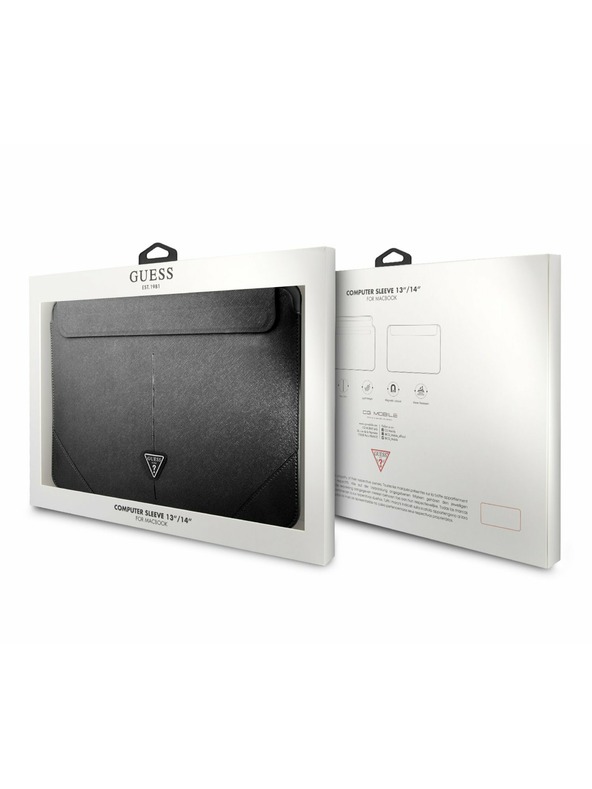 Guess Guess Saffiano Triangle Metal Logo Etui za računalnik 13/14" Črna