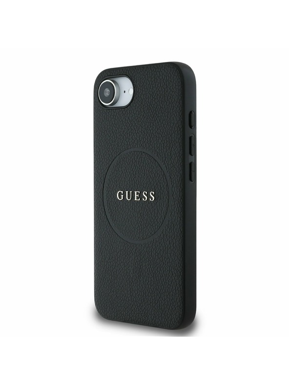 Guess Guess PU Grained Classic Logo MagSafe Zadnji pokrov za iPhone 16e Black