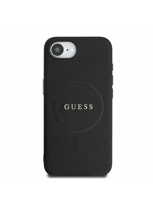 Guess Guess PU Grained Classic Logo MagSafe Zadnji pokrov za iPhone 16e Black