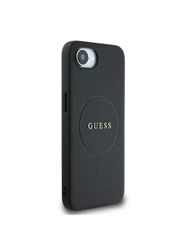 Guess Guess PU Grained Classic Logo MagSafe Zadnji pokrov za iPhone 16e Black