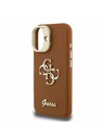 Guess Guess PU Grained 4G Logo Stand Camera Frame Zadnji pokrov za iPhone 16 Brown