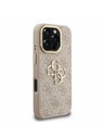 Guess Guess PU 4G Metal Logo Stand Camera Frame Zadnji pokrov za iPhone 16 Pro Pink