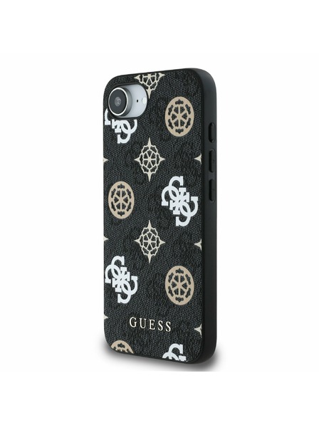 Guess Guess PU 4G Peony MagSafe Zadnji pokrov za iPhone 16e Black