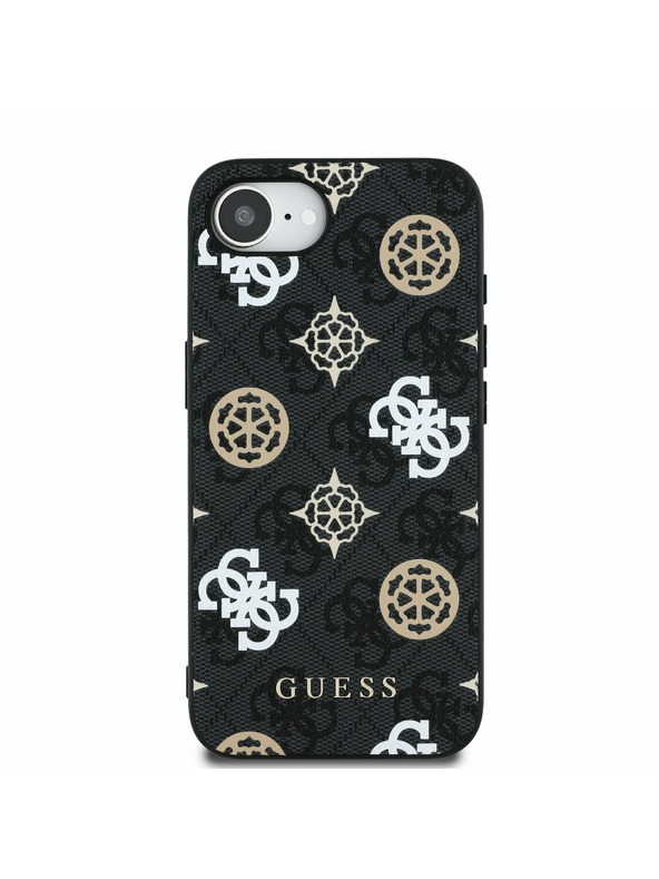 Guess Guess PU 4G Peony MagSafe Zadnji pokrov za iPhone 16e Black