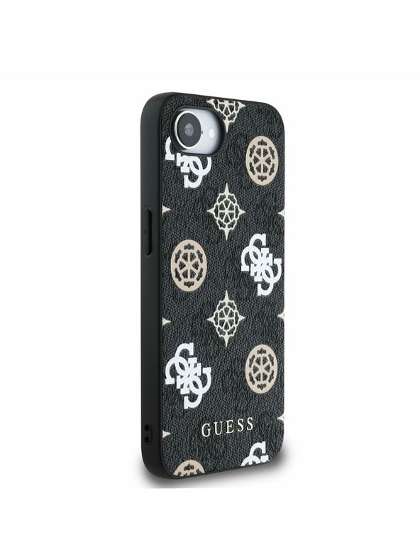 Guess Guess PU 4G Peony MagSafe Zadnji pokrov za iPhone 16e Black