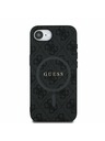 Guess Guess PU Usnje 4G Barvni obroč MagSafe Zadnji pokrov za iPhone 16e Black