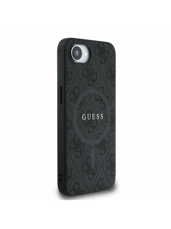 Guess Guess PU Usnje 4G Barvni obroč MagSafe Zadnji pokrov za iPhone 16e Black