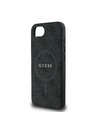 Guess Guess PU Usnje 4G Barvni obroč MagSafe Zadnji pokrov za iPhone 16e Black