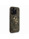 Guess Guess PU 4G Metal Logo Trak Zadnji pokrov za iPhone 15 Pro Brown