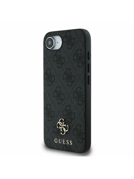 Guess Guess PU 4G Majhen kovinski logotip MagSafe Zadnji pokrov za iPhone 16e Grey