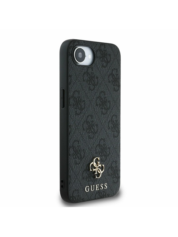 Guess Guess PU 4G Majhen kovinski logotip MagSafe Zadnji pokrov za iPhone 16e Grey